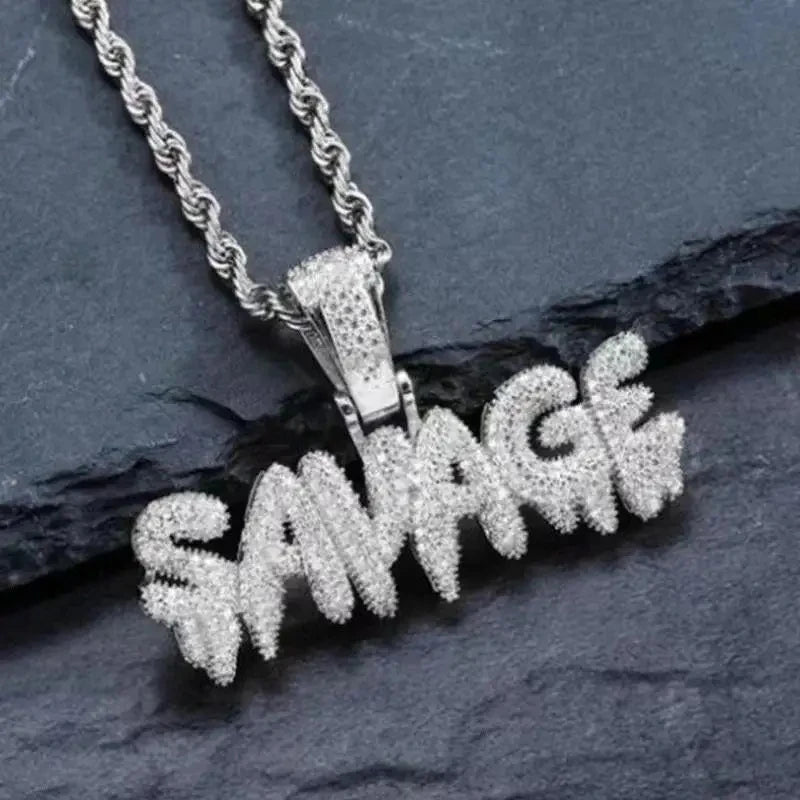 Iced Out"Savage"Pendant Chain -A Heaven Exclusive Bling Necklace