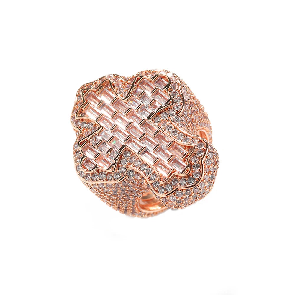 Iced Out Bling Cross Finger Ring