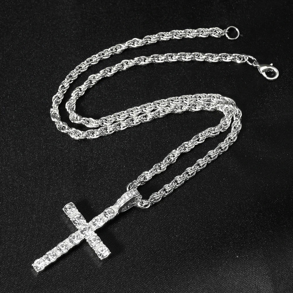 Iced Out Cross Necklace – 4mm Zircon Tennis Chain | A Heaven Exclusive