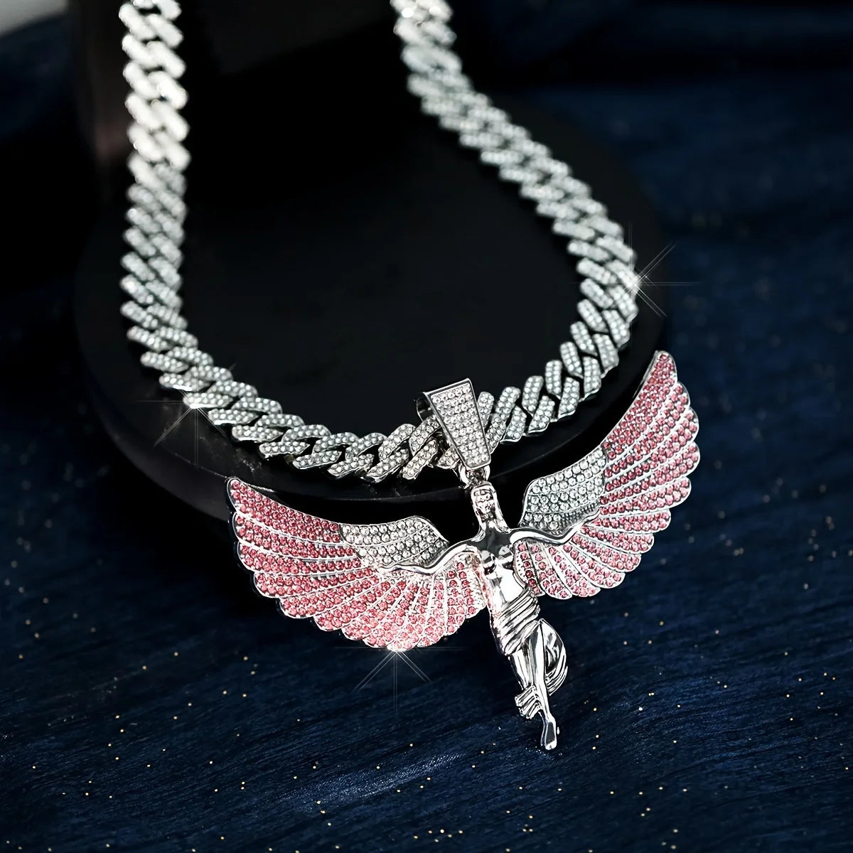 Angel Wings Iced Out Pendant – Shine With Divine Energy