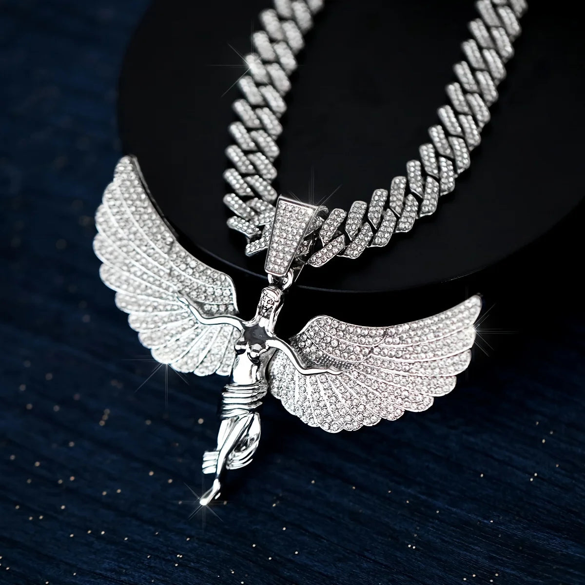 Angel Wings Iced Out Pendant – Shine With Divine Energy
