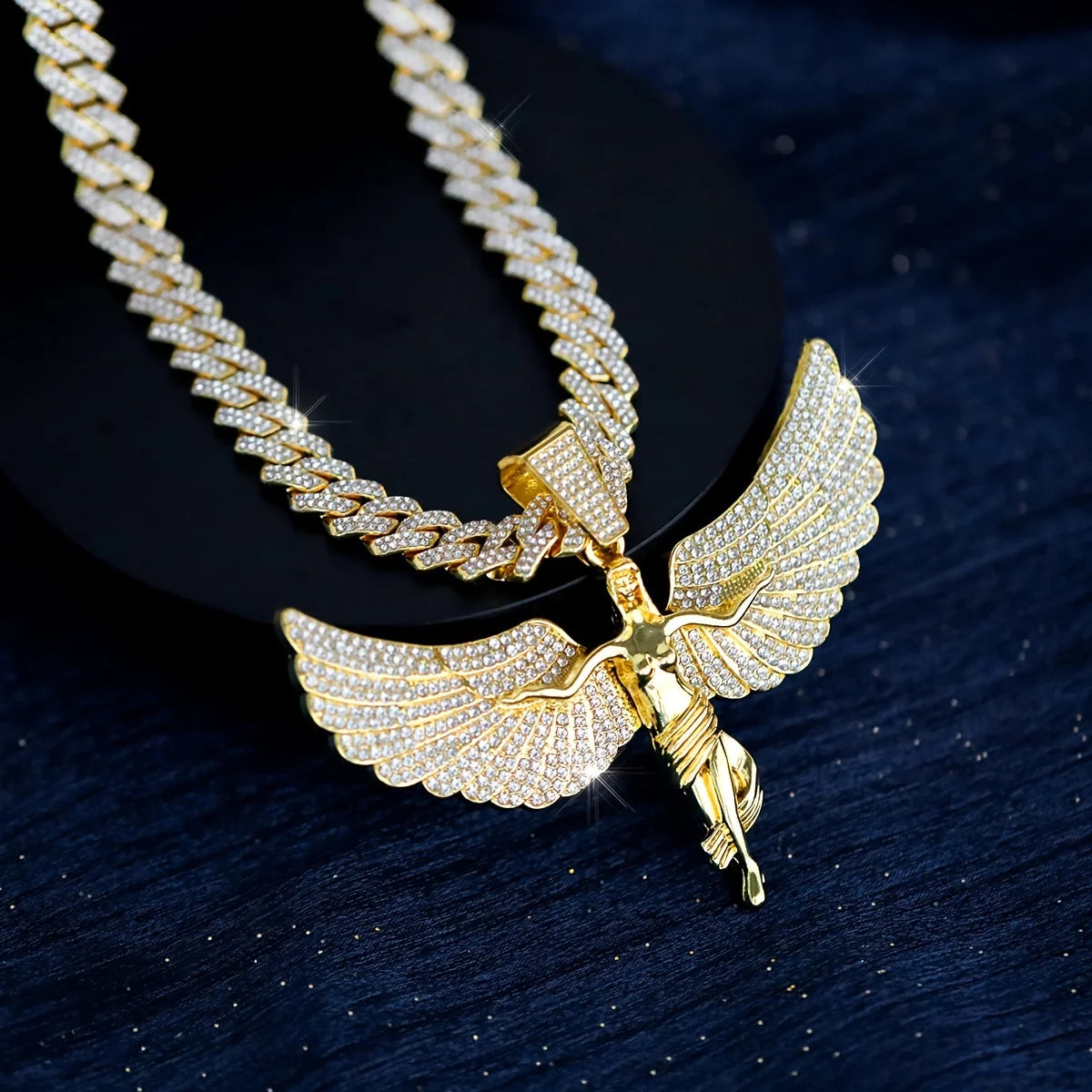Angel Wings Iced Out Pendant – Shine With Divine Energy