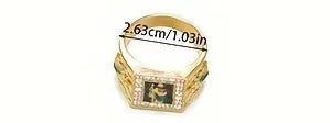 Men's Hip Hop Fashion Set: St. Jude Necklace, Bracelet & Ring - Zinc Alloy with Rhinestone Accents