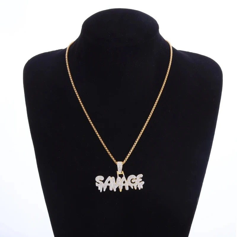 Iced Out"Savage"Pendant Chain -A Heaven Exclusive Bling Necklace