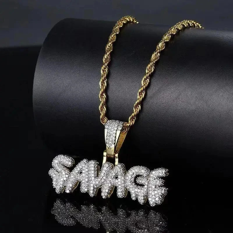 Iced Out"Savage"Pendant Chain -A Heaven Exclusive Bling Necklace