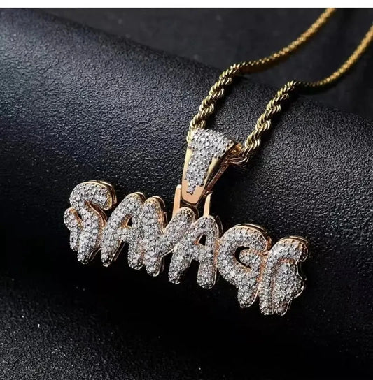 Iced Out"Savage"Pendant Chain -A Heaven Exclusive Bling Necklace