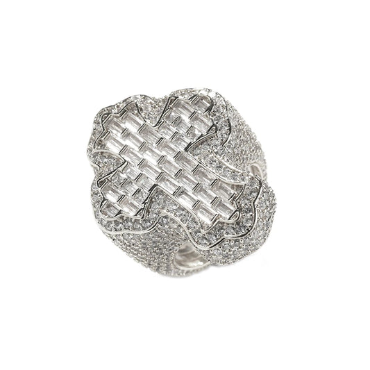 Iced Out Bling Cross Finger Ring