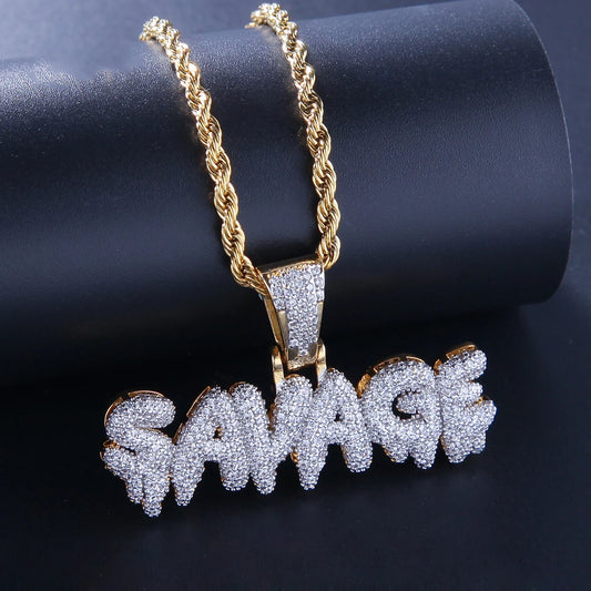 Iced Out"Savage"Pendant Chain -A Heaven Exclusive Bling Necklace